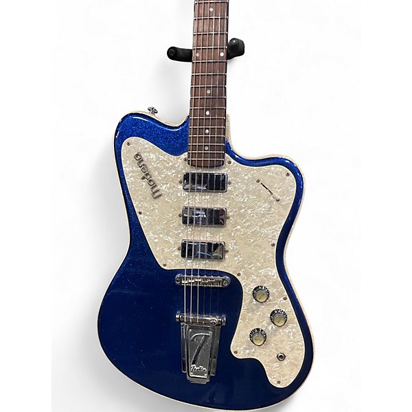 Used Italia MODENA BLUE SPARKLE Solid Body Electric Guitar