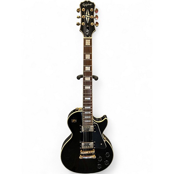 Used 2008 Epiphone Les Paul Custom Black Solid Body Electric Guitar