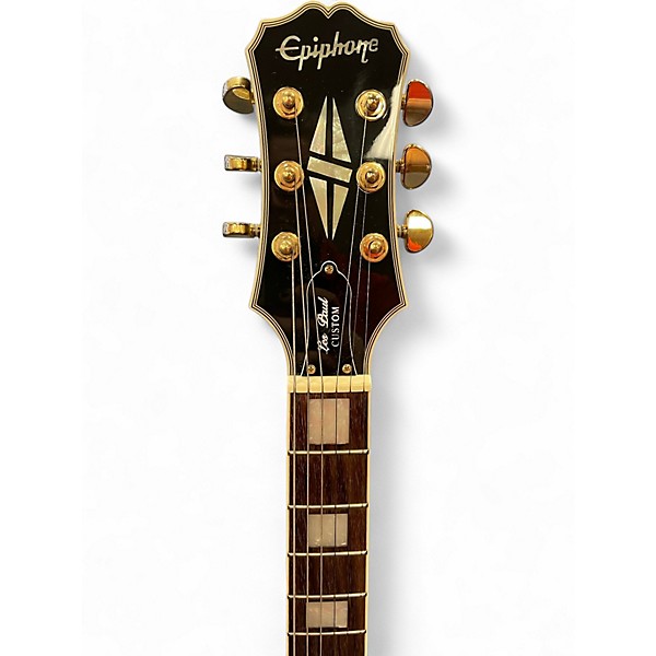 Used 2008 Epiphone Les Paul Custom Black Solid Body Electric Guitar