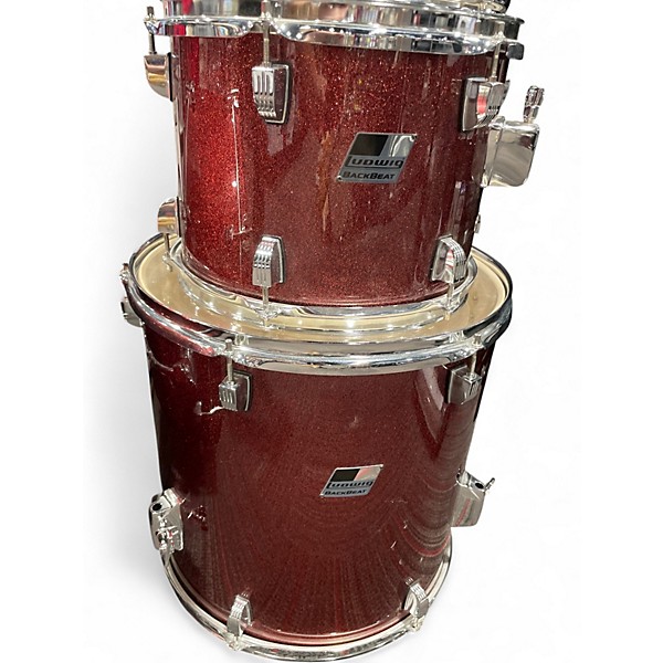 Used Ludwig 5 Piece BACKBEAT Wine Red Drum Kit