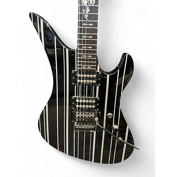 Used Schecter Guitar Research Synyster Gates Signature Custom Black Pinstripe Solid Body Electric Guitar