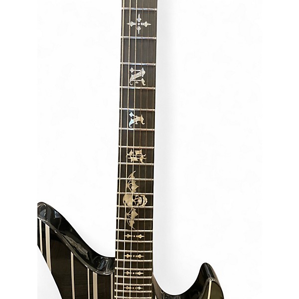 Used Schecter Guitar Research Synyster Gates Signature Custom Black Pinstripe Solid Body Electric Guitar