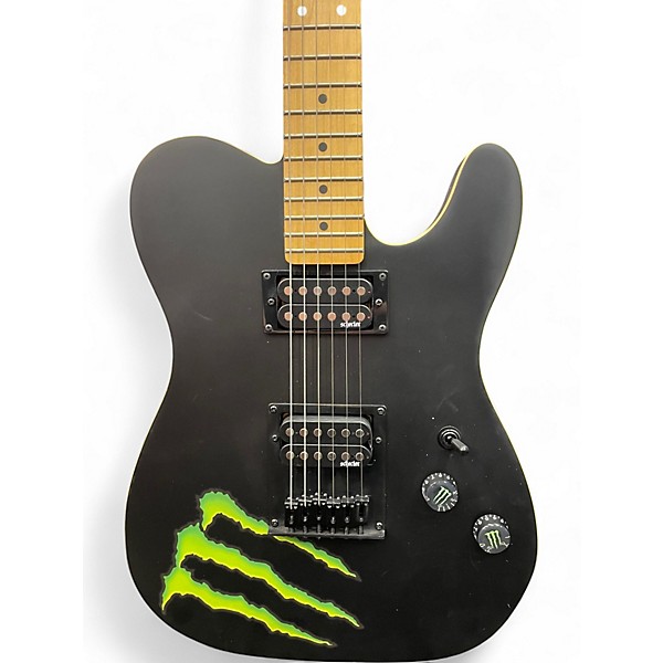 Used Schecter Guitar Research Monster T Style Black Solid Body Electric Guitar