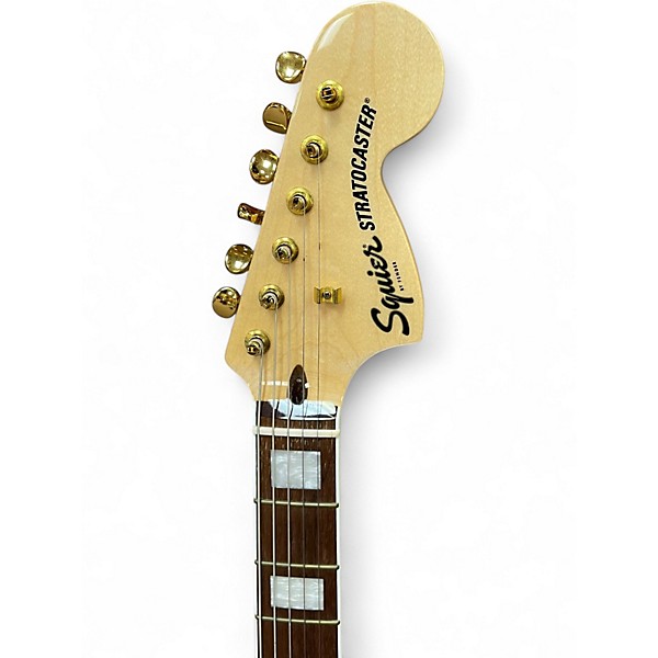 Used Squier 40th Anniversary Stratocaster with EMG pickups Ruby Solid Body Electric Guitar