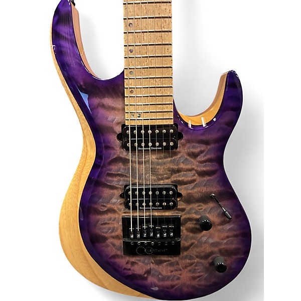 Used Kiesel ARIES 7 STRING Trans Purple Solid Body Electric Guitar