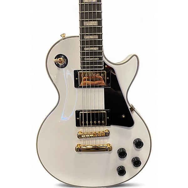 Used 2020s Epiphone Les Paul Custom White Solid Body Electric Guitar