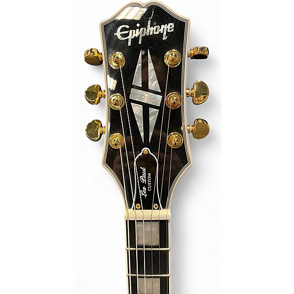 Used 2020s Epiphone Les Paul Custom White Solid Body Electric Guitar