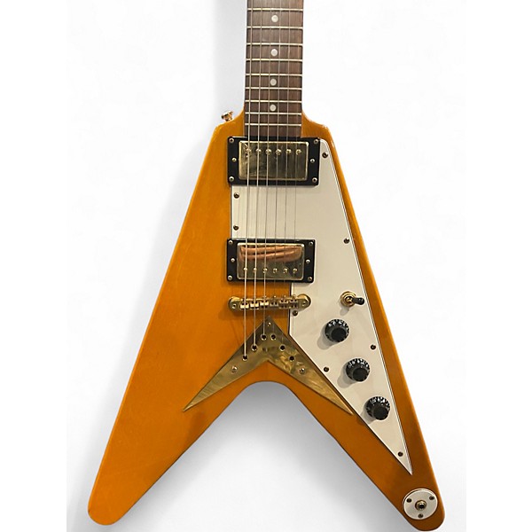 Used 2006 Epiphone 1958 Korina Flying V Vintage Natural Solid Body Electric Guitar