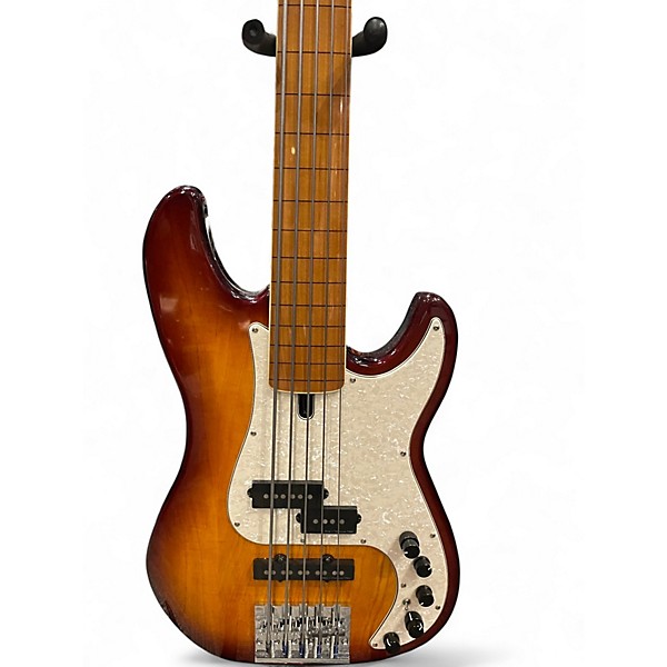 Used Sire MARCUS MILLER P8 FRETLESS Cherry Sunburst Electric Bass Guitar