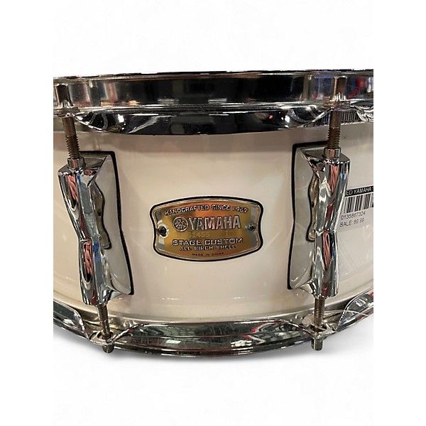 Used Yamaha 14X5 Stage Custom Snare White Drum