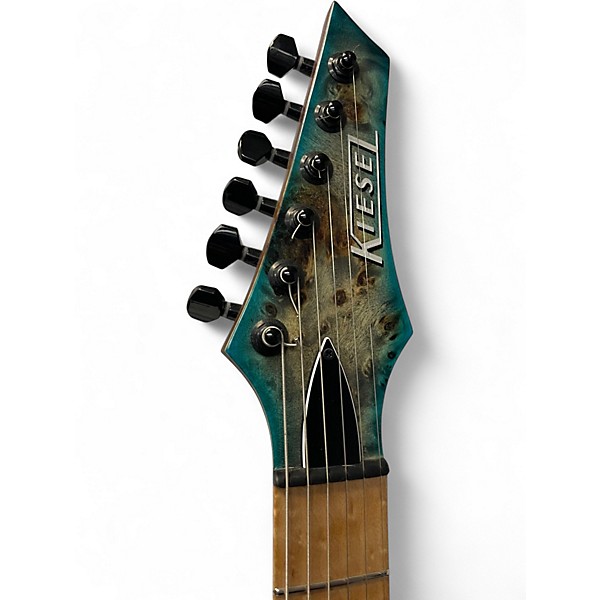 Used Kiesel Aries Neck Through Custom Aqua Blue Solid Body Electric Guitar