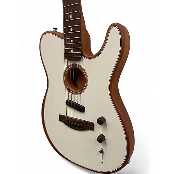 Used Fender Acoustasonic Player Telecaster Alpine White Acoustic Electric Guitar
