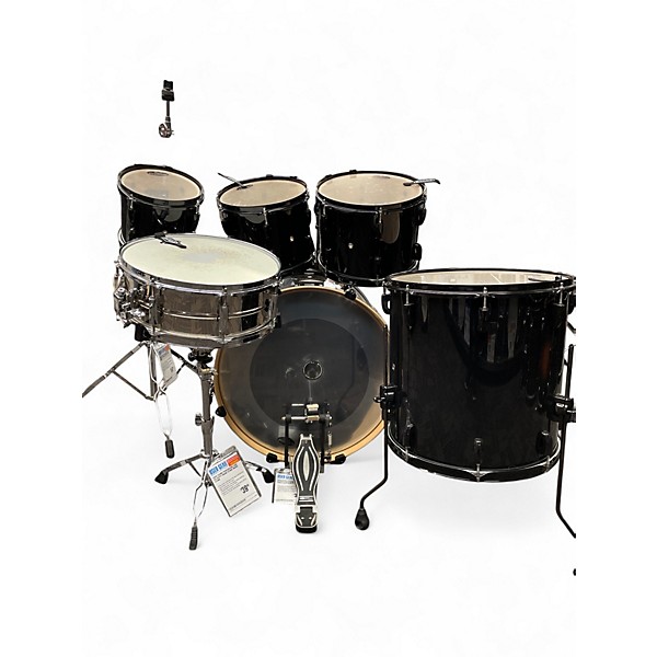 Used Pearl 5 Piece Vision Black Drum Kit