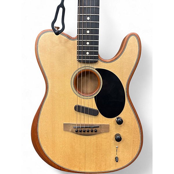 Used Fender American Acoustasonic Telecaster Natural Acoustic Electric Guitar