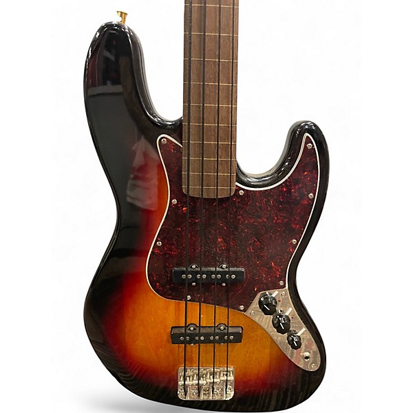Used Squier CLASSIC VIBE '60S JAZZ BASS FRETLESS 3 Color Sunburst Electric Bass Guitar