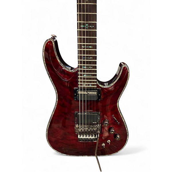 Used Schecter Guitar Research Hellraiser C1 Floyd Rose Sustaniac Black Cherry Solid Body Electric Guitar