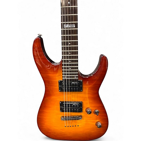 Used ESP MH100QMNT AMBER SUNBURST Solid Body Electric Guitar