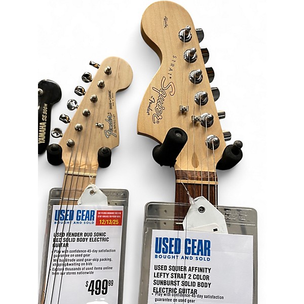 Used Squier AFFINITY LEFTY STRAT 2 Color Sunburst Solid Body Electric Guitar