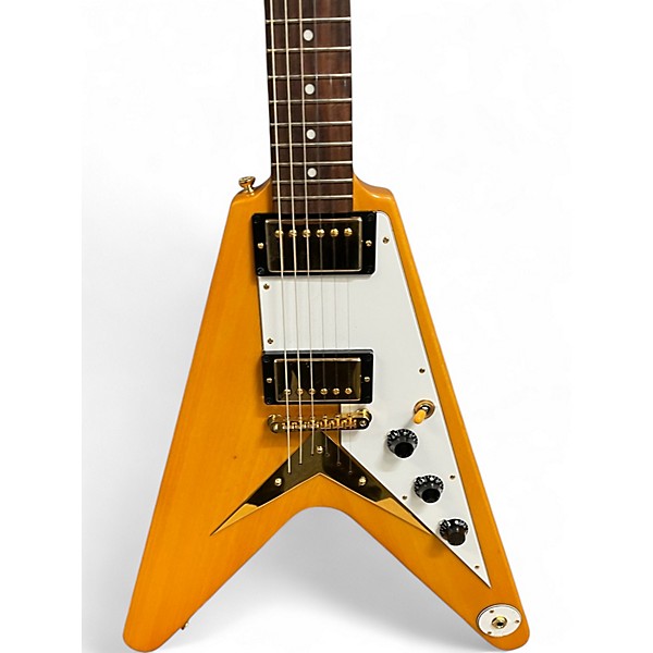 Used Epiphone Inspired By Gibson Flying V Korrina Natural Solid Body Electric Guitar