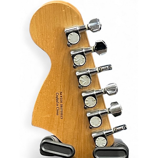 Used Starcaster by Fender Stratocaster Black Solid Body Electric Guitar