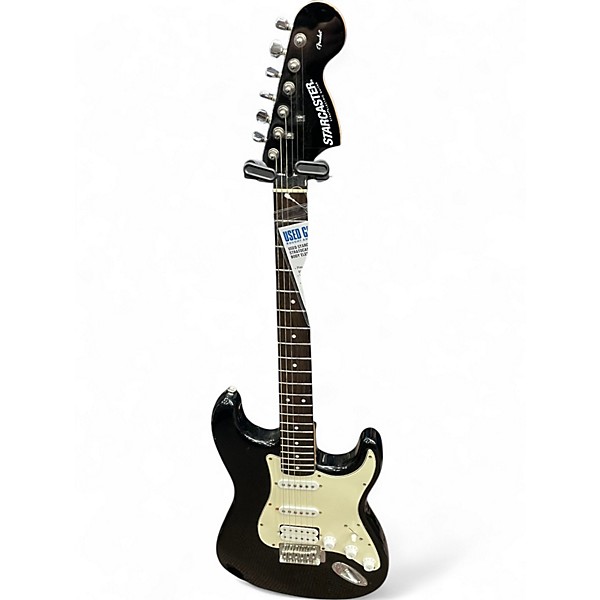 Used Starcaster by Fender Stratocaster Black Solid Body Electric Guitar