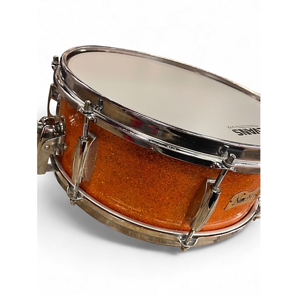 Used Norma 6.5X14 Snare Drum Orange Sparkle Drum