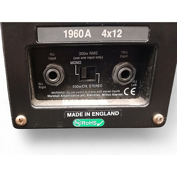 Used Marshall 1960A 300W 4x12 Stereo Slant Guitar Cabinet