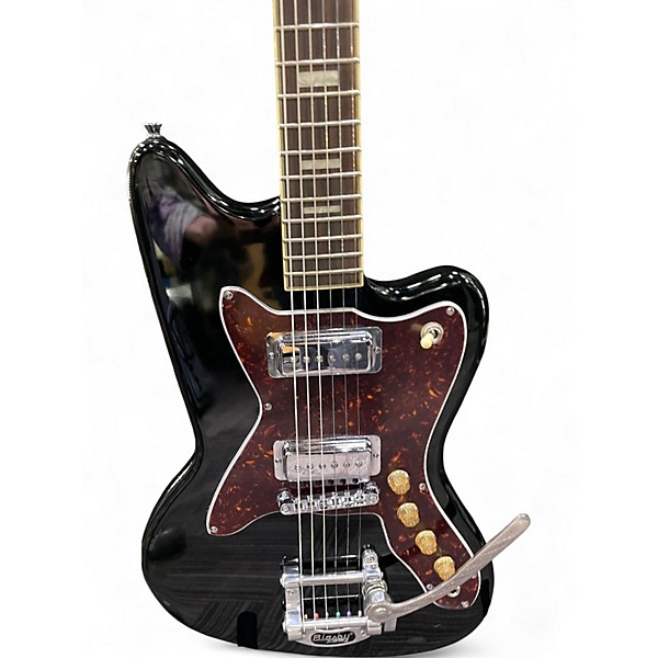 Used Silvertone 1478 Black Solid Body Electric Guitar