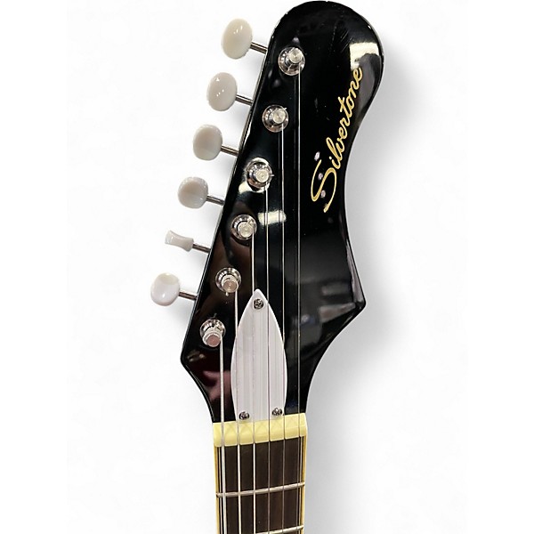 Used Silvertone 1478 Black Solid Body Electric Guitar