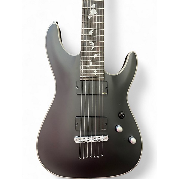 Used Schecter Guitar Research Damien Platinum Black Solid Body Electric Guitar