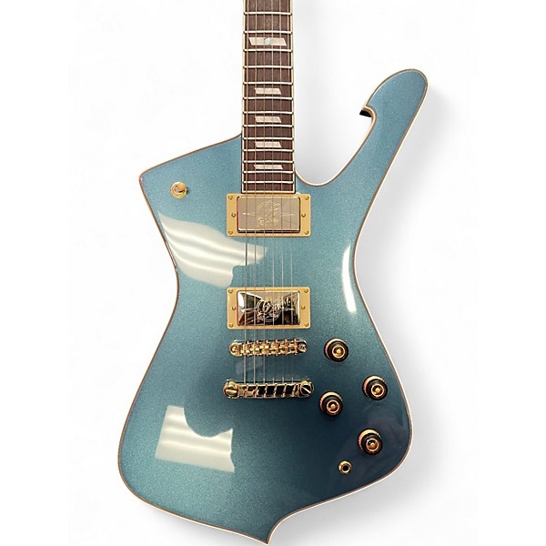 Used Ibanez IC420 Antique Blue Metallic Solid Body Electric Guitar