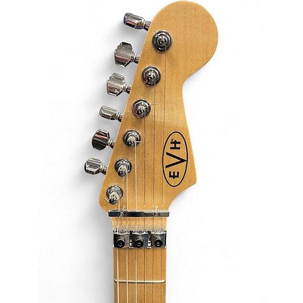 Used EVH Stripe Series Circles Black and White Solid Body Electric Guitar