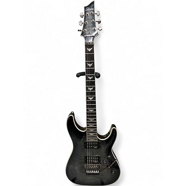 Used Schecter Guitar Research Omen Extreme 6 Floyd Rose Trans Black Solid Body Electric Guitar