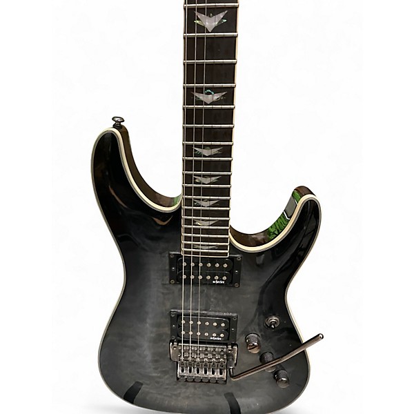 Used Schecter Guitar Research Omen Extreme 6 Floyd Rose Trans Black Solid Body Electric Guitar