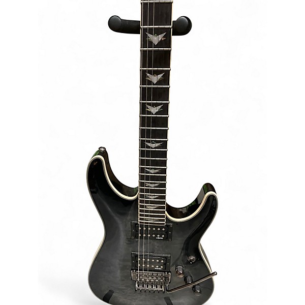 Used Schecter Guitar Research Omen Extreme 6 Floyd Rose Trans Black Solid Body Electric Guitar