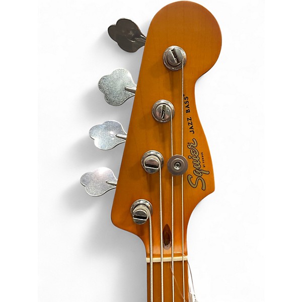 Used Squier Affinity Jazz Bass 3 Tone Sunburst Electric Bass Guitar