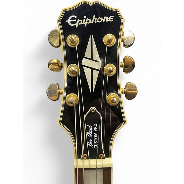 Used Epiphone Les Paul Custom Pro Black Solid Body Electric Guitar