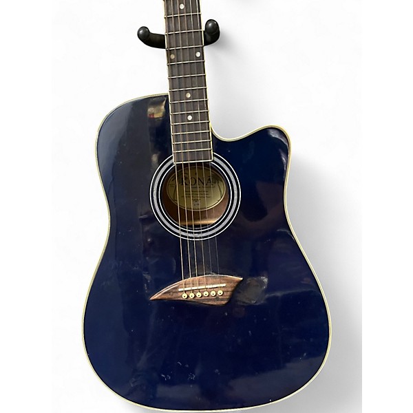 Used Kona K1TBL Trans Blue Acoustic Guitar