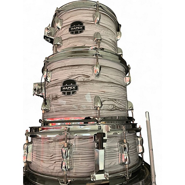 Used Mapex 5 Piece Venus Classic White Driftwood Drum Kit