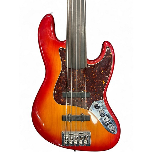 Used Bass Mods K5 Fretless Cherry Sunburst Electric Bass Guitar