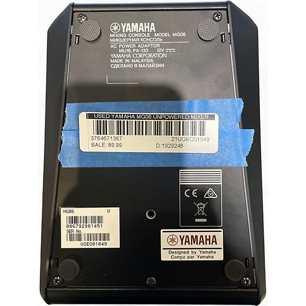 Used Yamaha MG06 Unpowered Mixer