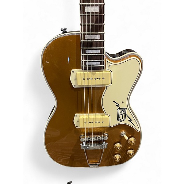 Used Airline Tuxedo Gold Top Hollow Body Electric Guitar