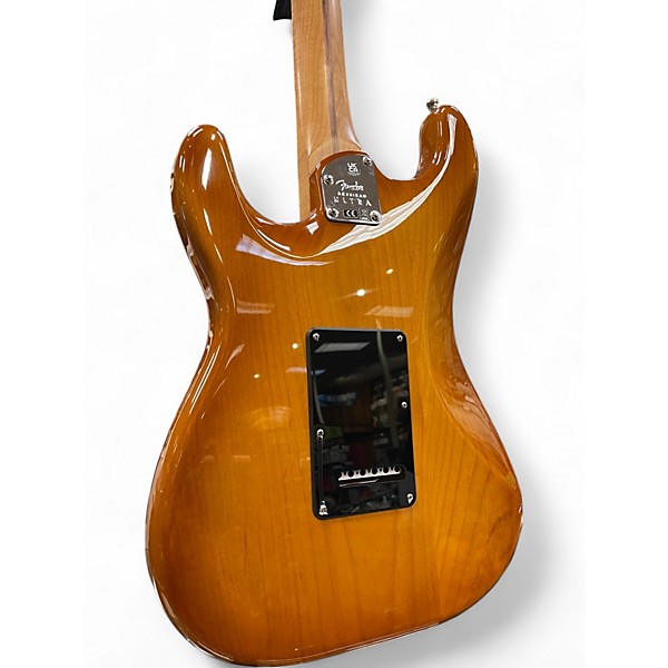 Used Fender American Ultra Stratocaster Limited Ed Roasted Maple Neck Honeyburst Solid Body Electric Guitar