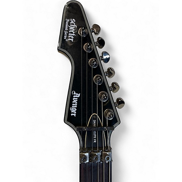 Used Schecter Guitar Research Damien Elite Avenger Floyd Rose Left Handed Black Electric Guitar