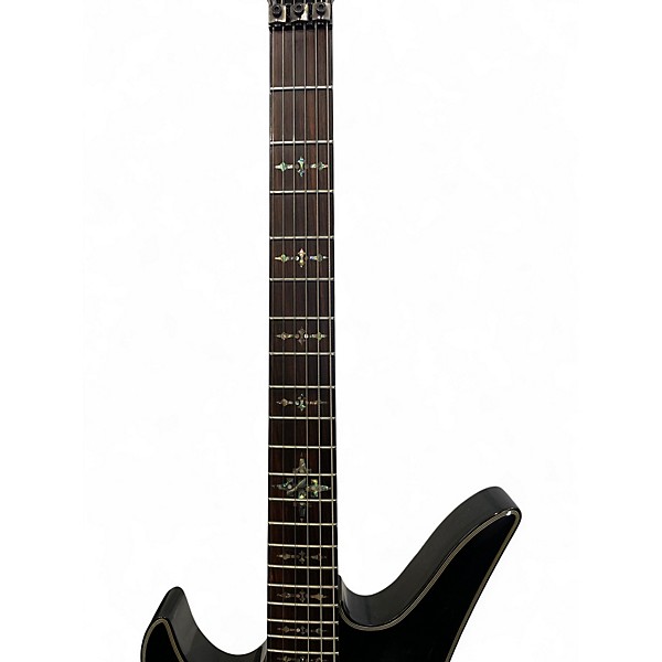 Used Schecter Guitar Research Damien Elite Avenger Floyd Rose Left Handed Black Electric Guitar