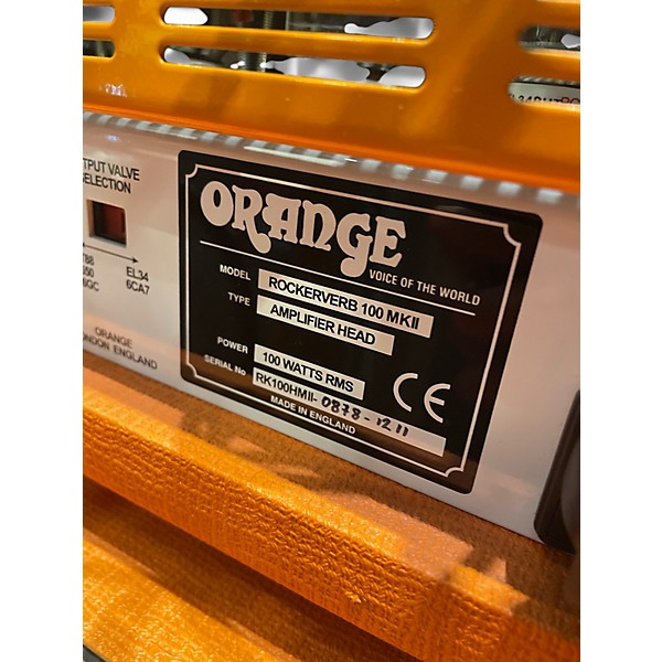 Used Orange Amplifiers Rockerverb RK100HTC MKII 100W Tube Guitar Amp Head