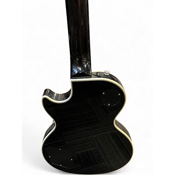 Used Epiphone Les Paul Custom Black and Silver Solid Body Electric Guitar