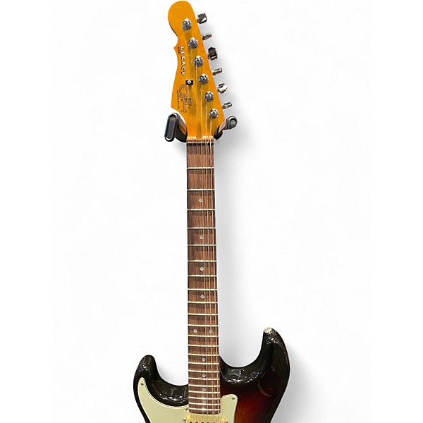 Used 2010s G&L Legacy QMT Left Handed 3 Tone Sunburst Solid Body Electric Guitar