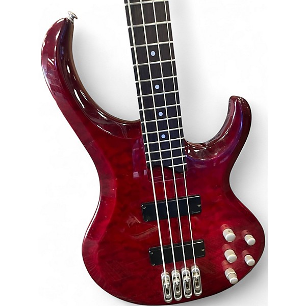 Used Ibanez BTB400QM Amber Electric Bass Guitar