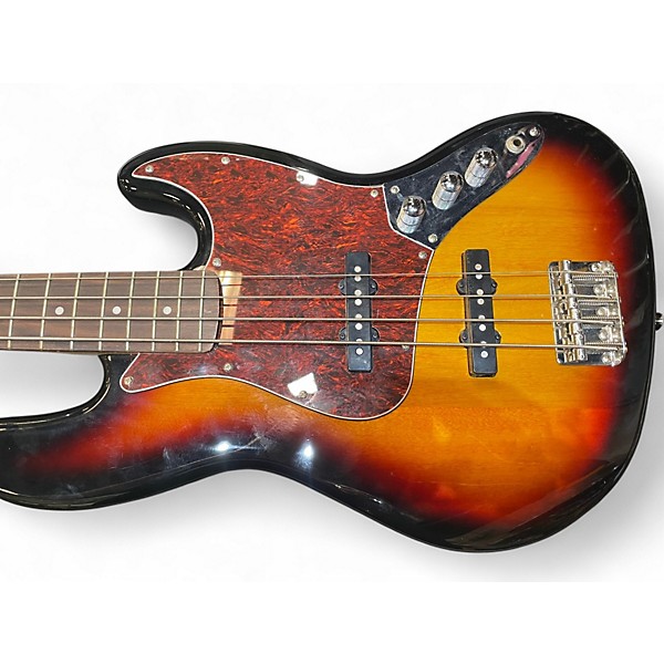 Used Squier Vintage Modified Jazz Bass 3 Tone Sunburst Electric Bass Guitar